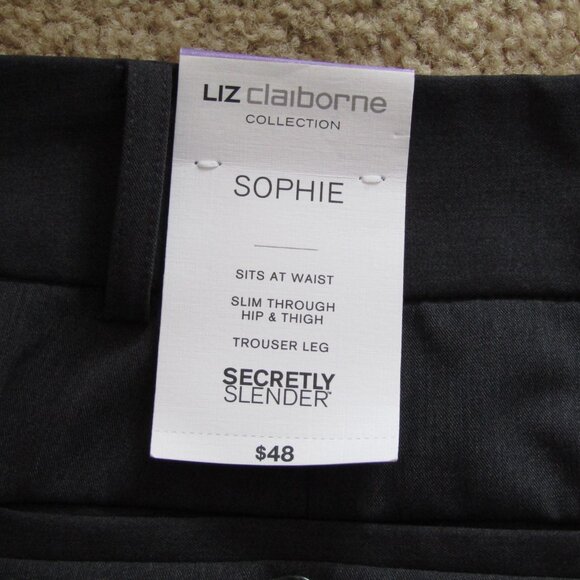 Liz Claiborne Sophie Secretly Slender Pants Women’s Size 18 Charcoal Stretch NWT - Picture 4 of 6